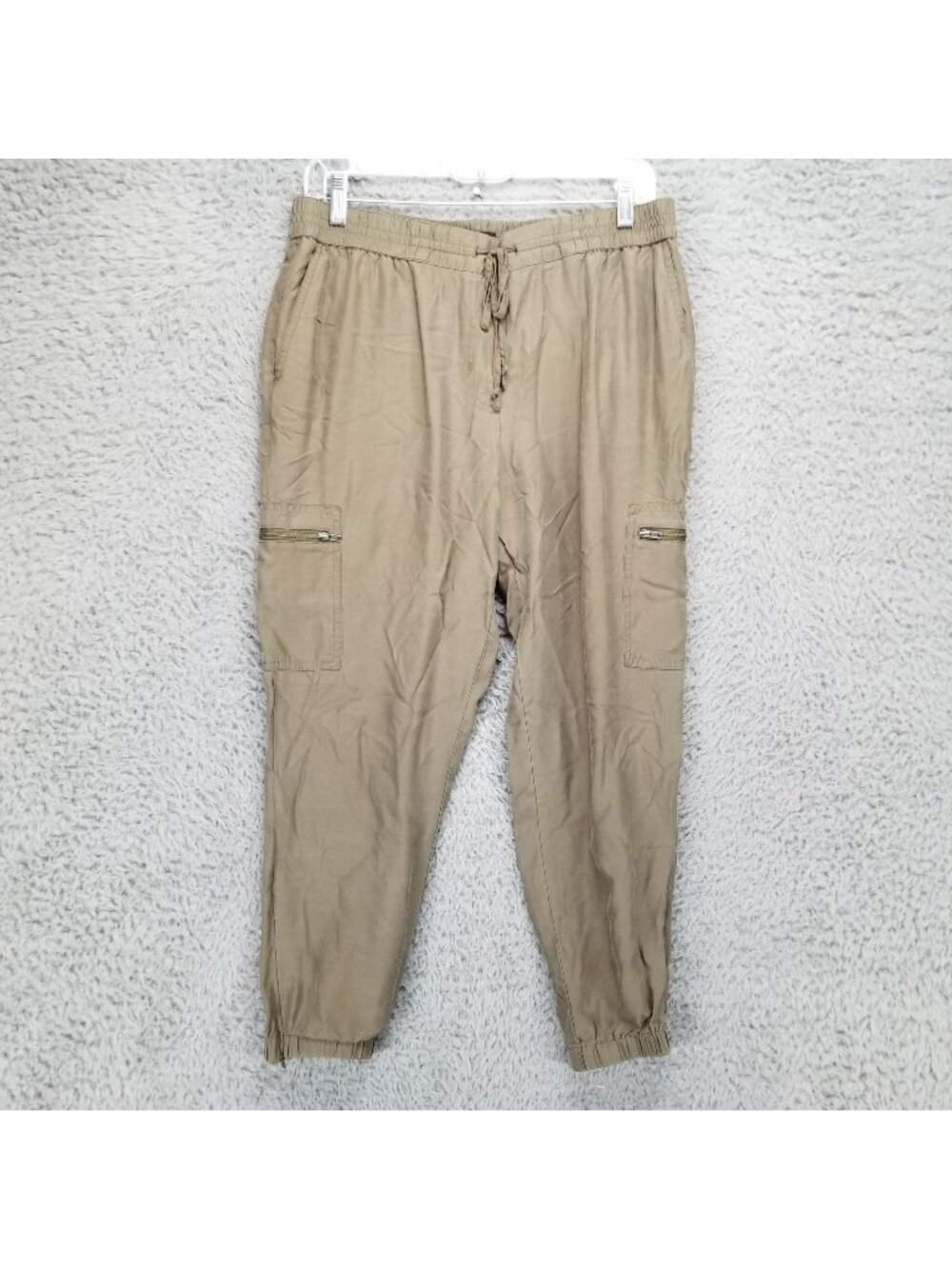 Trouve Pants Womens Medium Brown High Rise Drawstring Cargo Jogger